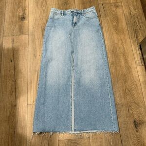 Wrangler Women's Blue Denim Repair Maxi Skirt size 8